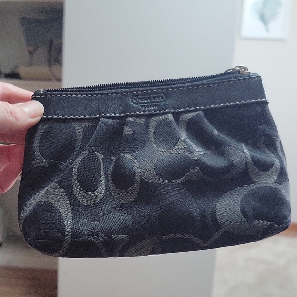 Coach Handbags - Coach Black Signature Mini Clutch